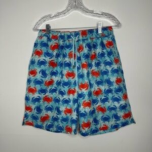 Peter Millar Seaside Collection crab print swim trunks L